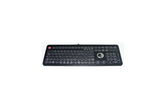 Industrial membrane keyboard with TrackBall and part numeric