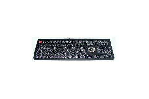 Industrial membrane keyboard with TrackBall and part numeric